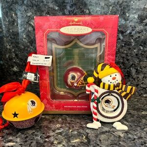 Lot of 3! Vtg Washington Redskins NFL Christmas Ornaments Commanders Old Logo